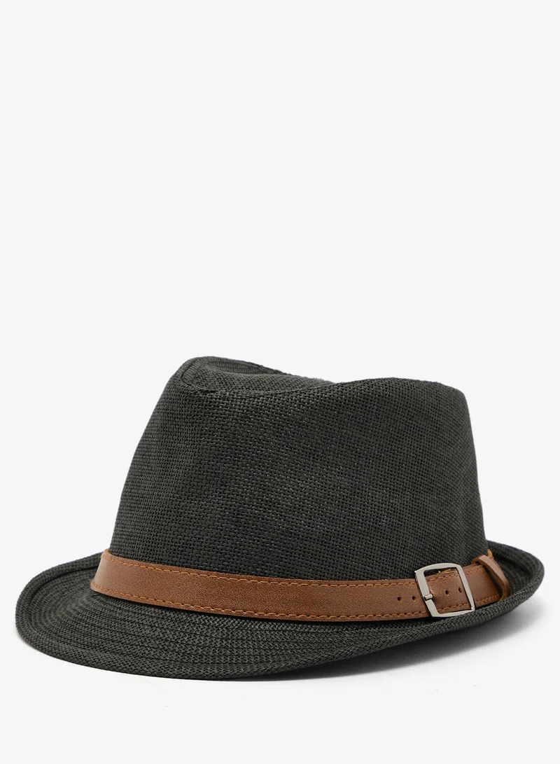 Seventy Five Fedora Hat with Faux Leather Belt Band